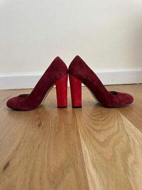 Red Suede Pumps